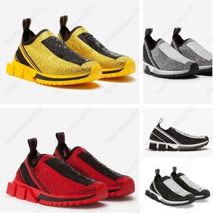 Sorrento Sock Sneakers Heren schoenen met strass Crystals Slip-on Stretch Socks Casual Mesh Black Wit Red Glitter Runner Trainers met doos