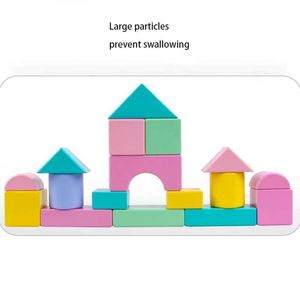 Tri des jouets d'empilement de nidification 28 morceaux de blocs de construction en bois colorés montessories de couleur interactive forme de cognition 24323