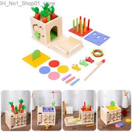 Tri Nesting Stacking Toys 8-en-1 Montessori Coin Insert Boîte en bois Jouet Jeu de pêche Jouet à moteur fin Aide à l'apprentissage du développement sensoriel Cadeau pour enfants Q231218