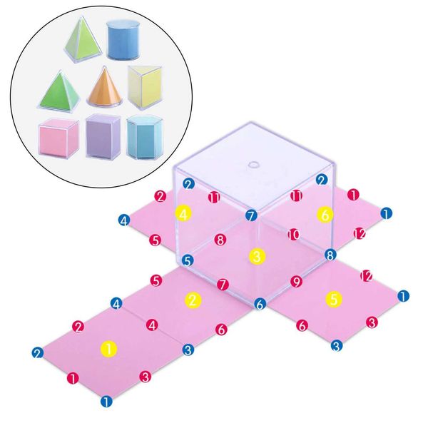 Tri Nesting Jouets empilables 8 morceaux de bloc géométrique transparent Montessori jeux d'empilage mathématiques éducatifs âge 2 + enfants et nourrissons 240323