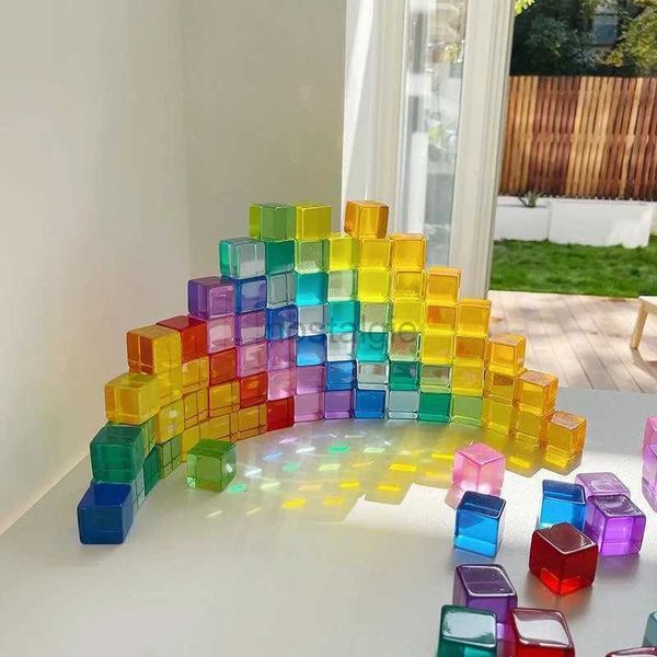 Tri Nesting Stacking Toys Acrylique Lucent Cube Building Block Transparent Empilés Jouets pour enfants Jeux d'intérieur et d'extérieur Éducation de la petite enfance 24323