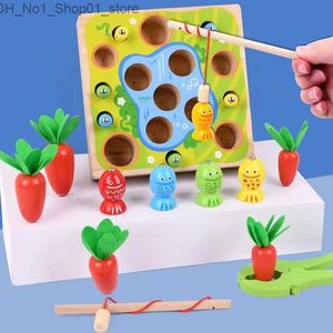 Clasificación Nesting Stacking Toys Baby Pull Carrot Set Montessori Toys para niños 1+ Años Forma de madera Tamaño Juego de emparejamiento Aprendizaje Juegos educativos para niños Q231218