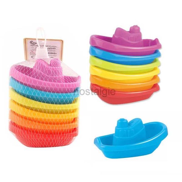 Tri nidification empilage jouets bébé douche coloré empilés tasses éducation précoce Montessori enfants bateau en forme de tours pliantes jouet cadeaux 24323