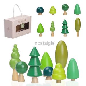 Tri nidification empilage jouets bébé bloc de construction en bois jouet champignon vert arbre de noël enfants Montessori éducation poignée correspondant garçon cadeau 24323