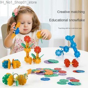 Sorteren Nestelen Stapelen Speelgoed Bouwstenen Bloem Diy Sneeuwvlok Bloem Plastic Rond Kinderen Kinderspeelgoed Meisje Jongen Spelletjes Voor Baby's Roman Kinderspeelgoed Q231218