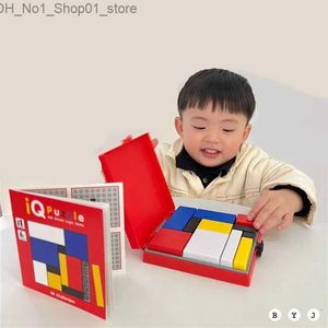 Tri Nesting Stacking Toys Défis IQ Puzzle Building Block Compétences cognitives Entraînement cérébral Jeu de société Mondrian Blocks Jouets éducatifs pour enfants Q231218