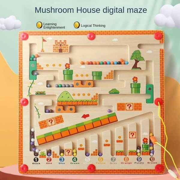 Tri Nesting empilage jouets enfants magnétique couleur et nombre labyrinthe en bois Puzzle activité conseil apprentissage éducatif comptage correspondant Montessori enfants jouets