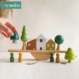 Tri nidification empilage jouets enfants Montessori jouets forêt arbre fil scie en bois bloc de construction jeux équilibre capacité éducation cadeaux 24323
