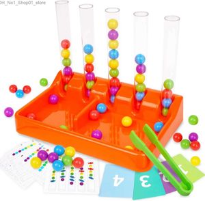Tri Nesting empilage jouets couleur jouet arc-en-ciel perles correspondant Montessori jouets mathématiques comptage jeu éducatif tige pour la motricité fine Q231218