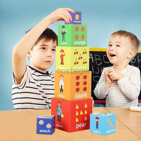 Clasificación Anidar Apilar juguetes Bloque anidado digital Juego de clasificación para niños Juguetes a juego Entrenamiento de habilidades para el automóvil Equilibrio de torre de madera creativo 24323