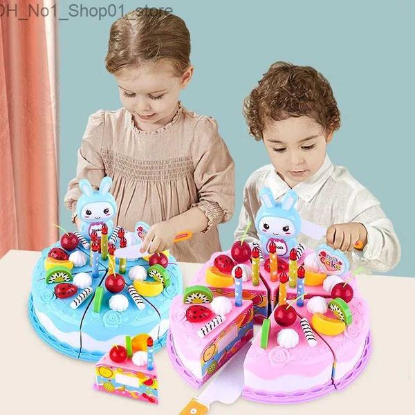 Tri Nesting empilage jouets enfants semblant jouer fruits coupe anniversaire gâteau jouet bricolage cuisine jouets simulation gâteau alimentaire modèle filles cadeau pour enfants bébé Q231218