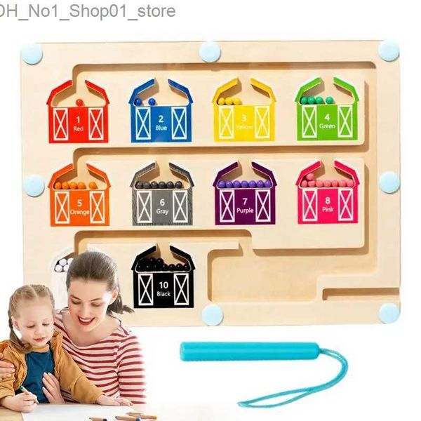 Clasificación Nesting Stacking Toys Juguetes magnéticos para niños Niños de madera Contando Puzzle Juego de mesa interactivo Color educativo Motor fino Q231218