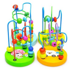 Clasificación de anidación y apilamiento de juguetes Mini Montessori juguetes de madera círculos para niños laberinto de alambre montaña rusa para niños pequeños rompecabezas educativos para edades tempranas juguete para niños pequeños