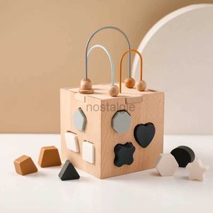 Juguetes de apilamiento y anidación de clasificación, rompecabezas Montessori, juguetes educativos, caja de madera, forma de bloque geométrico de silicona a juego 24323