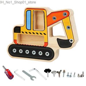 Tri Nesting Stacking Toys Montessori Tournevis Board pour enfants Funny Busy Excavator Jouets en bois et tout-petits de plus de 3 ans Q231218