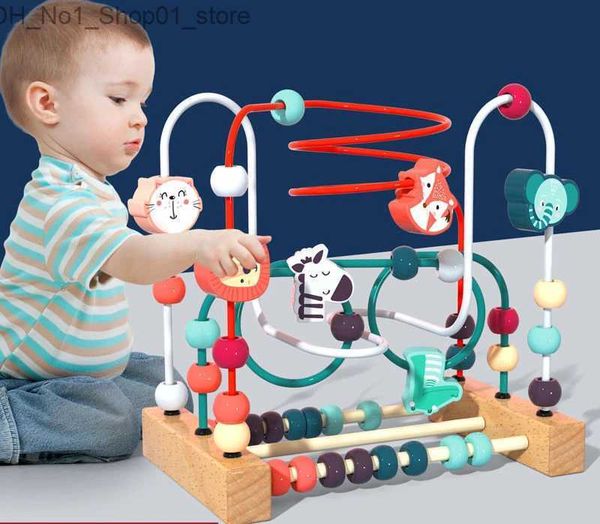 Tri Nesting Stacking Toys Montessori Labyrinthe Cercles Autour des Perles Boulier Math Puzzle Apprentissage Éducatif Jouets En Bois Pour Enfants Enfants Q231218