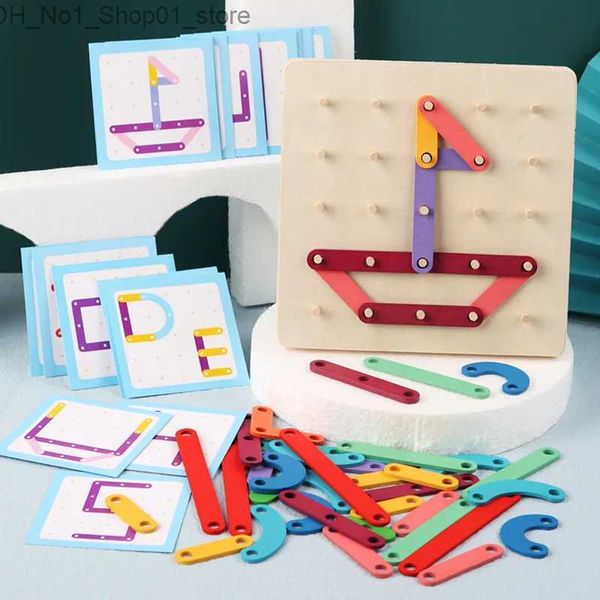 Clasificación Nesting Apilamiento Juguetes Montessori Bebé Creativo Juguete Gráficos Geométrico Pegboard Puzzle con Tarjetas Niñez Educativa Q231218