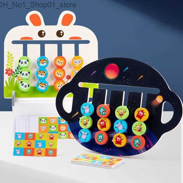 Tri Nesting empilage jouets Montessori jouets d'apprentissage glisser Puzzle couleur forme correspondant logique jeu préscolaire éducatif en bois pour enfants garçons fille Q231218