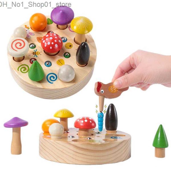 Tri Nesting empilage jouets Montessori jouets pic en bois attraper des vers cueillette de champignons motricité fine apprentissage éducatif pour les enfants Q231218