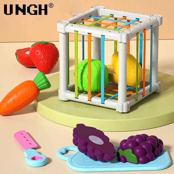 Tri Nesting Stacking Toys UNGH Blocs colorés Fruits Légumes Forme Coupe Jouer Maison Tri Jeu Montessori Jouets Éducatifs pour Bébé Enfants Enfants 240118