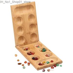 Tri Nesting Empilage jouets en bois Mancala jeu de société ensemble jouets bois pliant Mancala jeu de société enfants adultes fête voyage Interaction Puzzle jouets Montessori Q231218