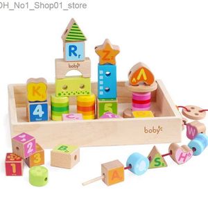 Tri Nesting Stacking Toys Jouets éducatifs Montessori en bois Blocs de construction Apprentissage précoce Couleur Forme Match Enfants Jouet Fournitures scolaires à domicile Q231218