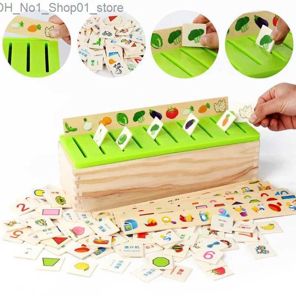 Tri Nesting Stacking Toys En Bois Montessori Apprentissage Enfants Bébé Jouets pour Enfants Intelligence Bois Dessin Animé Puzzles Jouets Éducatifs Q231218