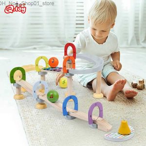 Tri Nesting empilage jouets en bois chemin de fer musique roulement balle ensemble enfants Montessori jouets éducatifs pour enfants cognition apprentissage précoce jeu préscolaire Q231218