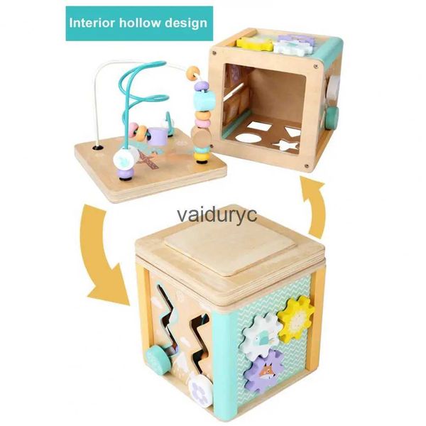 Tri Nesting Stacking Toys Boîte de rangement de jouets en bois Cube d'activité Apprentissage de haute qualité pour les tout-petits Éducation précoce Puzzle Toysvaiduryc