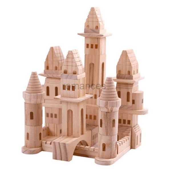 Tri des jouets empilables de nidification Y55B jouets empilés Montessori en bois 3 4 5 6 ans enfants et tout-petits blocs de construction de château de capteur ensemble de 75 pièces 24323