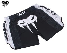 SOTF mma Tête de serpent noir Mouvement élastique combat mma shorts Tiger Muay Thai shorts de boxe sanda kickboxing vêtements mma 2205118050408