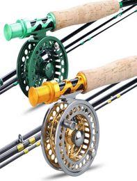 Sougayialng 27m 56 Koolstofvezel Ultralichtgewicht Visstaaf en vliegrol Goldgreen Combo Pesca257B7808766