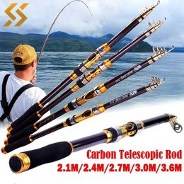 Sougayilang 21m 24m 27m 30m draaiende visstaaf ultralichte koolstofvezel draagbare telescopische pool voor forel Carp 240506