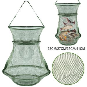 Sougayilang 4 taille portable de pêche nette 3 couches rond pliant pêche de pêche 25cm 35cm 42cm 50cm de pêche net 240408