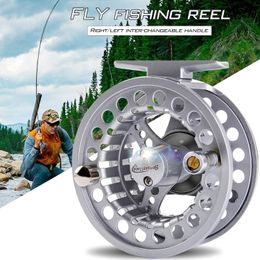 Sougayilang Fly Fishing Reel 56 Uit verwisselbare grote Arbor Aluminium Spool voor wielaccessoires Pesca 240506