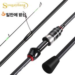 Sougayilang spinnen Visserijstaaf 1,8 m2.1m Ultralichte koolstofvezelstangpool Eva Handhendel Baitcasting Visstang voor vissen Pesca 240415