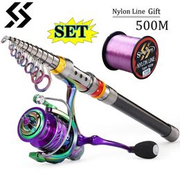 Sougayilang Spinning Pissing Rod Combo 1.8-3.6m Tod télescopique 5.0 1 High Speed 8kg Max Drag Reel Portable Travel Fishing Combo 240408