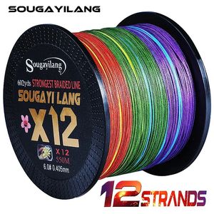 Sougayilang X12 PE ligne 12 brins résistant à l'abrasion tressé pêche plus petit diamètre pour les produits d'eau salée douce 231225