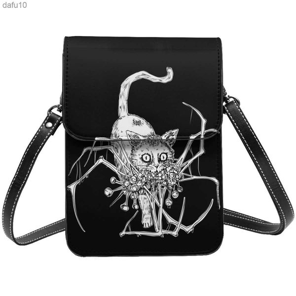 SOUICHI 27 S BIEN-AIMÉ PET Sac À Bandoulière Junji Ito manga araignée effrayant En Plein Air En Cuir Mobile Téléphone Sac Étudiant De Mode Rétro Sacs L230704