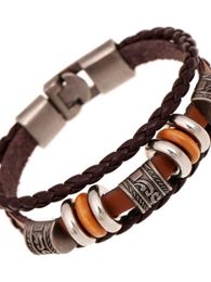 Soul Collision retro sieraden Eenvoudig design handkrande multi-layer lederen armband Europese en Amerikaanse mode populaire herenarmband