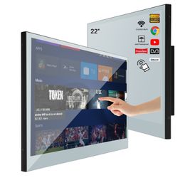 Soulaca 22 pulgadas Pantalla táctil inteligente Baño Televisión LED Panel táctil Ducha TV impermeable WiFi HDTV (ATSC DVB)