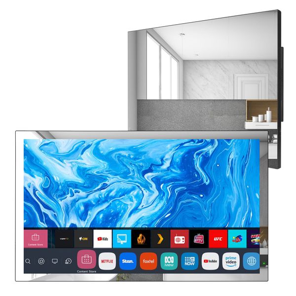 Soulaca 24 pouces Miroir Magique Intelligent Télévision LED Étanche IP65 pour Salle de Bain SPA Version webOS 2023 Décoration Alexa Voice SPA intégrée