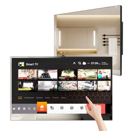 Soulaca 27 "inch Smart touchscreen Mirror Televisie LED Android WiFi Bluetooth voor badkamer spa hotel decoratie waterdichte externe tv -aanraakpaneel ATSC DVB
