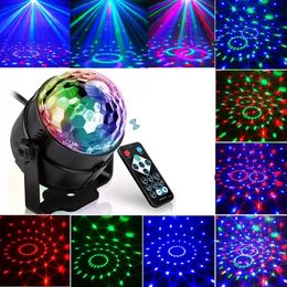 Luz de discoteca giratoria activada por sonido, luz de escenario LED colorida, lámpara de proyector láser RGB de 3W, luz de fiesta de DJ para el hogar, KTV, Bar, Navidad