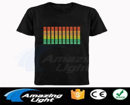 Sonido Ecualizador Activo El Camiseta Iluminar arriba abajo led t Música intermitente activada t 2107215339308