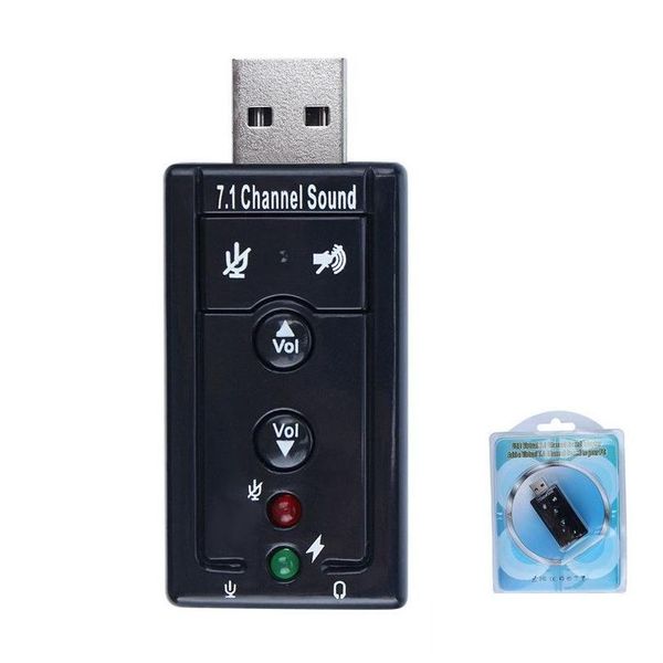 Tarjetas de sonido 3D Virtual 7.1 canales Computadora portátil externa USB 2.0 a 3.5 mm Micrófono Conector para auriculares Auriculares estéreo Adaptador O Interfaz de altavoz Dr Dhxs5