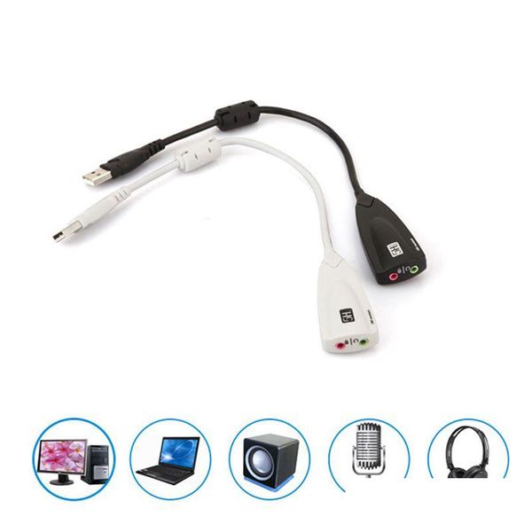 Cartes sonses Soundal USB Carte 7.1 Channel 3D O Adaptateur 3,5 mm Bélans de casque pour PC Bureau de bureau