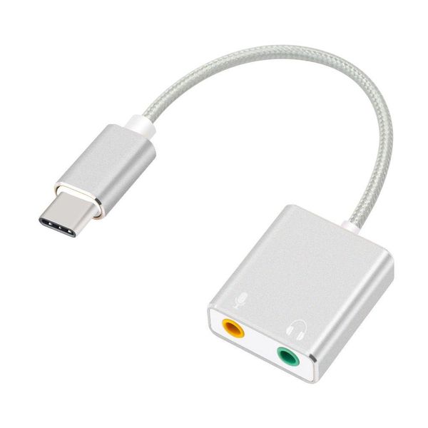 Tarjetas de sonido USB C Tipo Externo HiFi Magic Voice Virtual 7.1 Canal O Adaptador de tarjeta Auricular Micrófono Altavoz para computadora portátil1 Drop Deliv Otmiw