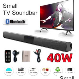 Soundbar 40W Tv Wired And Wireless Bluetooth Speaker Home Cinema Sound System Stereo Surround With Fm Radio Music Center Boombox Dro Dhzud