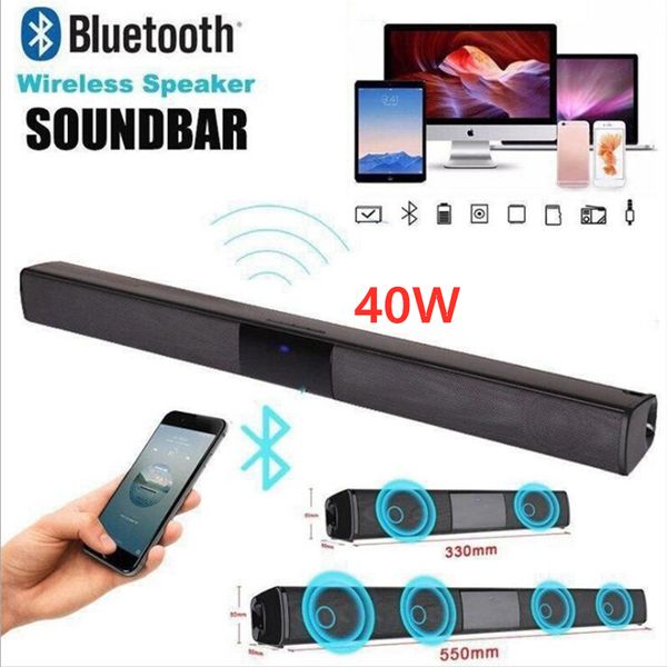 Barre de son 40W TV filaire et sans fil Bluetooth Home Surround SoundBar pour PC Theater Speaker avec radio FM Music Center Column 221101